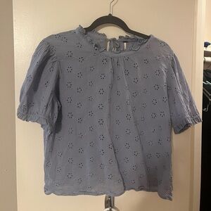 Free people Blue Eyelet Women's Top Size XS